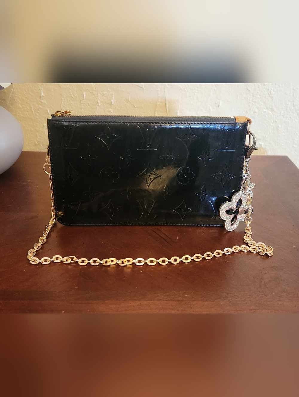 Louis Vuitton Black Monogram Vernis Pochette Bag